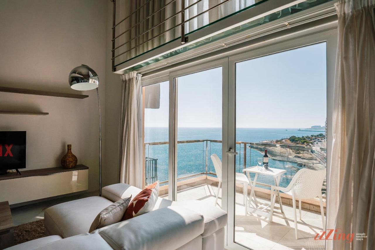 Scenic Seafront Duplex Apartment In Сліма Екстер'єр фото